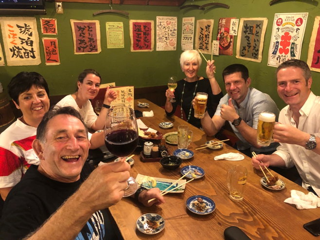 Bryan and Toni with new friend Jo Williamson and co in Japan. 